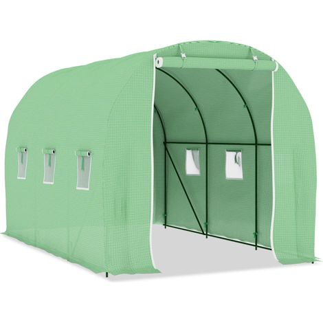 Invernadero de carpa para plantas flores y hortalizas 686 m² 343 x 2 x 2 m verde 020044452 (1/5)