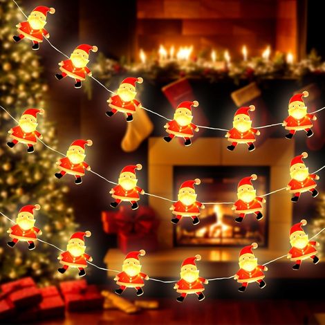 2 m lange, batteriebetriebene, wasserdichte Lichterkette mit 20 LEDs für Weihnachtsbäume, Gärten, Schlafzimmer und Fenster. (1/5)