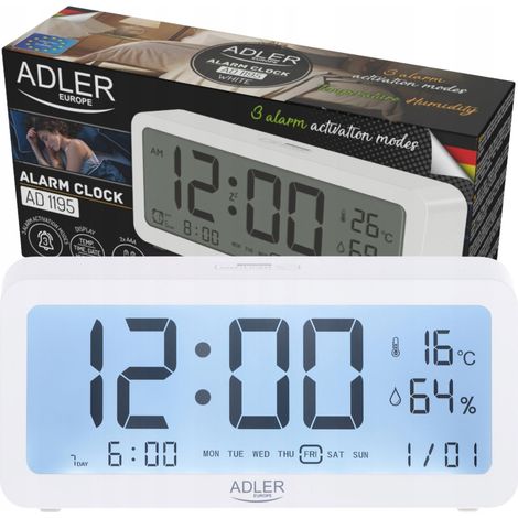 Adler AD1195w - digitale Uhr / Wecker - Batteriebetrieben (1/5)