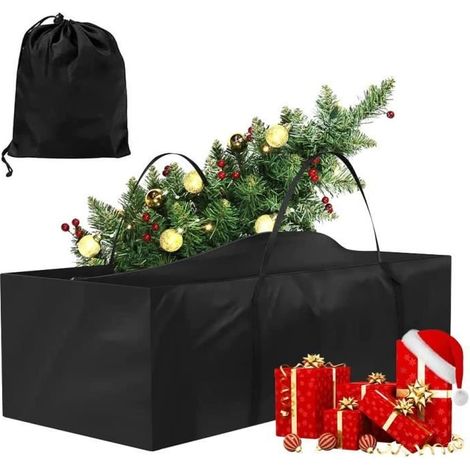 Grand Sac de Rangement pour Coussins de Jardin, Sac de Rangement imperméable pour Sapin de Noël Oxford,Noirs avec Fermetures éclair (1/4)