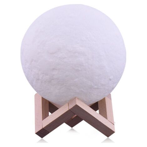 Lampe Lune 3D, Veilleuse LED Lampe Luna Tactile 3 Couleurs, USB Rechargeable Veilleuse Lune pour Chambre Salon Café Cadeau Anniversaire Noël (1/5)