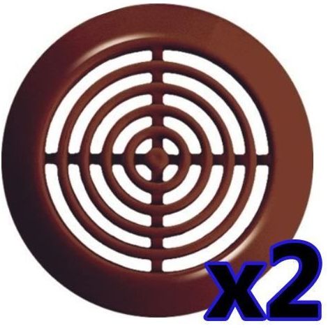 Rejilla de ventilación marrón para abertura de 45 mm, 2 unidades. (1/2)