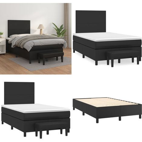 Boxspringbett mit Matratze Schwarz 120x200 cm Kunstleder - Boxspringbett - Doppelbett - Bettenausstattung - Schlafsystem - Kunstleder - Home & Living (1/5)