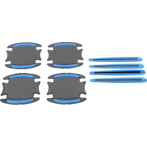 Lot de 4 bandes adhésives réfléchissantes bleues pour poignées de portières extérieures de voiture, pour une sécurité accrue. (1/5)