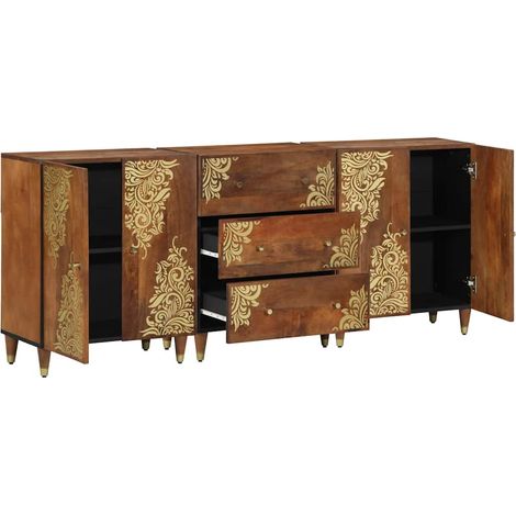 Ensemble de mobilier de salle de bain 3 pcs,Ensemble de meubles de salle de bain Miel marron et or CFW31887 (1/5)