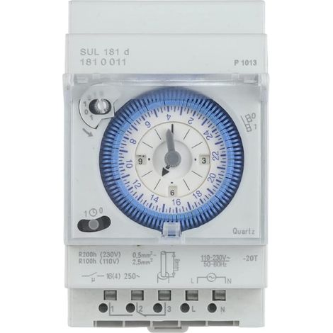 SUL181d Time Relay 110 230V 24 Hour Industrial Time Control Switch Track Installation Minuterie mécanique (1/5)