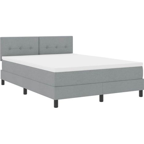 Maison Exclusive - Letto a molle con materasso Grigio chiaro 160 x 200 cm Tessuto