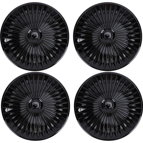 4 pièces R14 enjoliveurs 14 pouces ABS élégant couvercle de jante enjoliveur de remplacement pour Ford Fiesta Escort noir. (1/4)