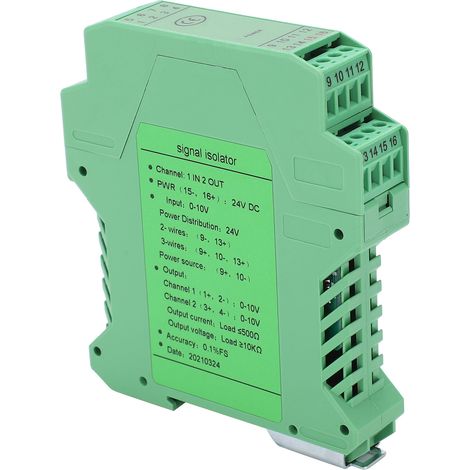 Transmetteur Isolé DC 1 In 2 Out Conditionneur Signal Courant Tension pour Rail DIN (1/5)