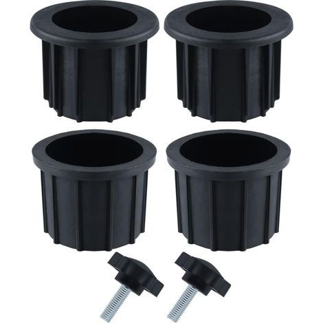 2 Ensembles (6 pièces) Accessoires Parasol Balcon, 4 Anneaux de Trou de Parapluie et 2 Vis à Bouton à Main, Accessoires de Support de Parapluie pour Table de Terrasse Balcon Terrasses (Noir) (1/5)