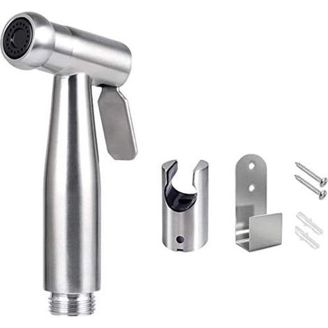 WC-Sprühkopf aus Edelstahl für Bidet/Handbrause mit Haken, einfach zu montieren, für die persönliche Hygiene und als WC-Waschbecken-Sprühkopf - (1/5)