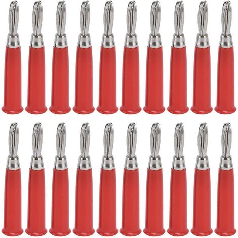 Jeu de 20 fiches bananes, contact en cuivre de 4 mm, pour câbles croisés d'enceintes (1/4)
