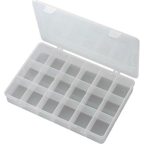 Mallette de rangement séparations fixes PP18-01 1566284 (L x l x H) 278 x 192 x 43 mm Nombre de compartiments: 18 1 pc(s) S885611 (1/2)