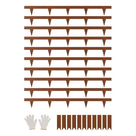 Rasenkante, 10er-Set, 1016x114,3x1,5 mm, rostbeständige Beeteinfassung aus Metall, Beetumrandung, Raseneinfassung, einfach zu installieren, Trennwand für Blumenbeete, Hofwege (1/5)