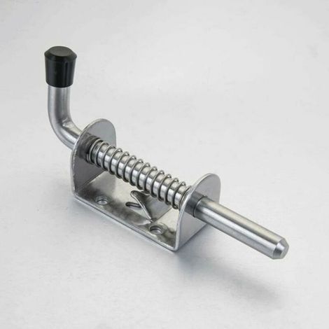 Serrure de porte de garage - - 128 mm - Acier inoxydable - 2 pièces - Boulon de verrouillage à ressort (1/4)