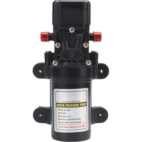 Selbstansaugende Membranwasserpumpe, Frischwasser-Druckmembranpumpe für Wohnmobile, Campervans, Boote, industrielle Hochdruck-Rotationswasserpumpe (RL 2201 12V)