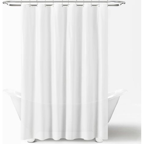 Rideau de douche imperméable et anti-moisissure 200×180cm, isolant thermique et coupe-froid, pour baignoire et salle de bain. (1/5)