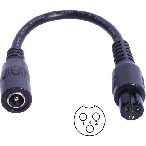 Adapterkabel mit 5,5 x 2,1 mm DC5521-Buchse auf verschiedene Stecker. Kompatibel mit diversen elektronischen Geräten, einschließlich LED-Leuchten. Länge: 15 cm. (1/5)