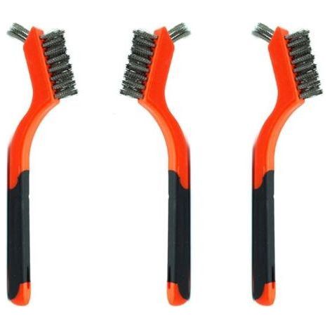 Ensemble de 3 petites brosses métalliques en acier inoxydable pour le nettoyage et l'élimination de la rouille (1/5)
