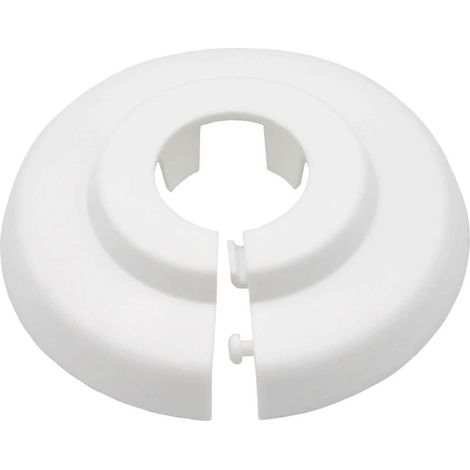 Lot de 10 rosaces simples pour tubes de radiateur, cache-tuyau de chauffage, rosace, anneau, 21 mm, polypropylène blanc (1/5)