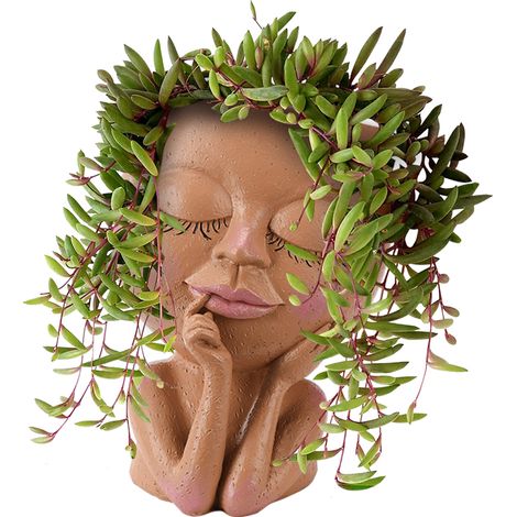 Maceta – maceta con punta de resina, orificios de drenaje y agujeros cerrados para plantas de interior y jardín, color negro. (1/5)