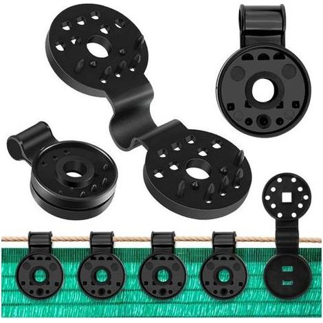 100 Pièces Clips Plastiques pour Toile d'Ombrage, Clips de Fixation Brise Vue, Clip Spécial avec Oeillet pour Toile, Pergola, les Serres et la Protection Solaire Attache Bache (1/4)