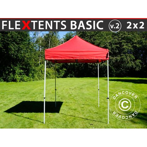 Carpa plegable FleXtents Basic v.2, 2x2m Rojo