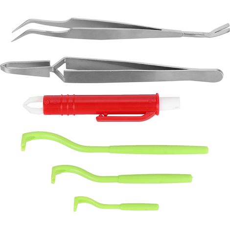 Kit d'outils pour retirer les tiques (pour chiens et chats) : stylo tire-tique, pince à épiler en acier inoxydable (tire-tique vert, stylo tire-tique rouge). (1/5)
