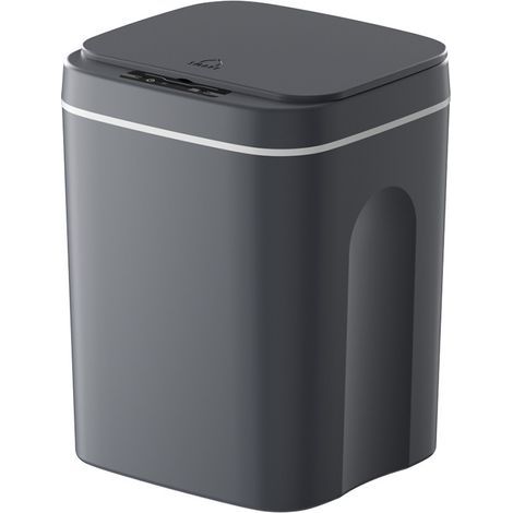 Poubelle à induction intelligente, poubelle à détecteur de mouvement sans contact avec couvercle, corbeille à papier fine en plastique pour salle de bain, bureau, camping-car, chambre, salon 12 L (1/4)