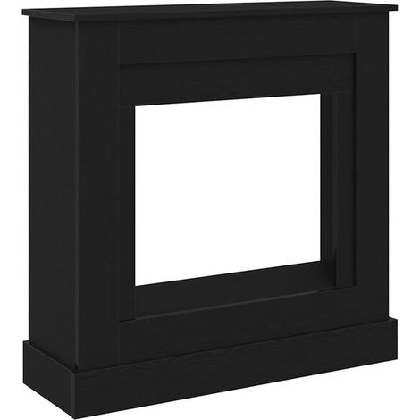 Manteau de cheminée en chêne noir, dimensions 90x30x90 cm, bois d'ingénierie. (1/5)