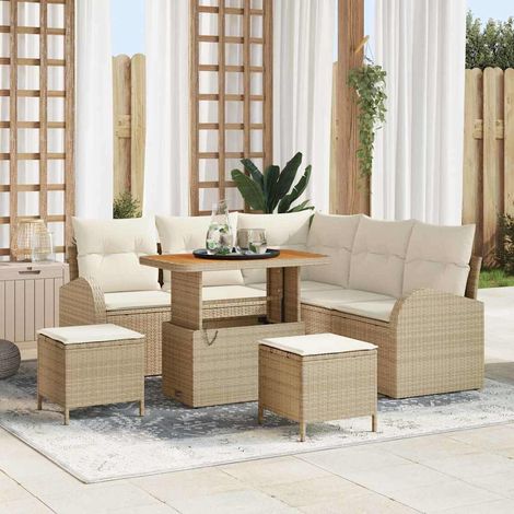 Set Divano da Giardino 8 pz Beige polyrattan vidaXL (1/5)
