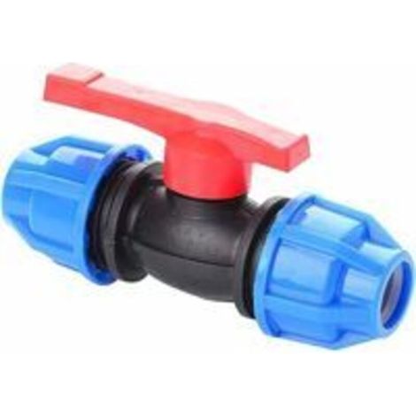 Robinet à tournant sphérique en polyéthylène MDPE Manchon de compression de 20 mm Pression nominale 16 bar 20 °C Convient uniquement aux systèmes d'eau froide Convient aux piscines, étangs, aquariums (1/5)