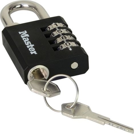 Master Lock 7641EURDBLK Zahlensschloss mit Sicherheitsnotschlüssel – für den Innenbereich, 78 x 40 x 16 mm (1/3)