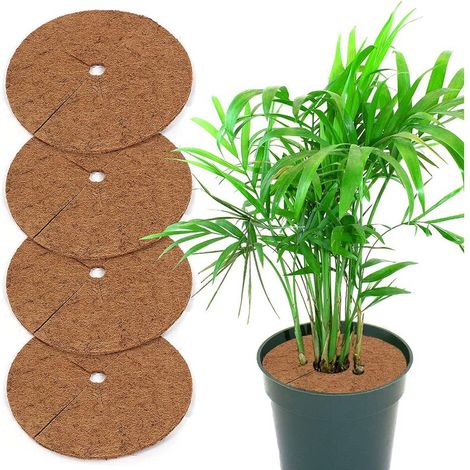 5Pcs Protection pour plantes en pot, protection contre les mauvaises herbes en fibre de coco,20cm (1/5)