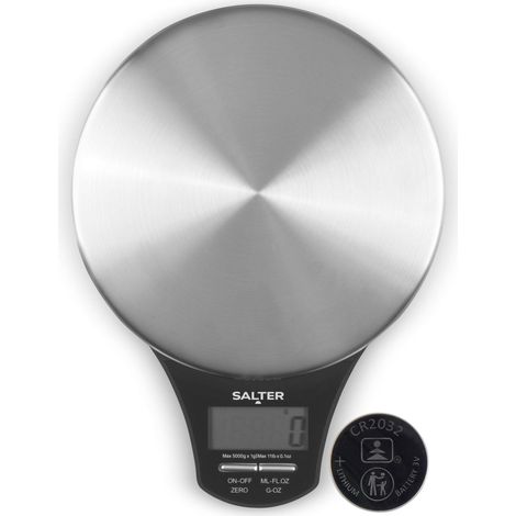 Balance de Cuisine Numérique en Acier Inoxydable, Pèse Aliments et Liquides, Capacité 5kg, Fonction Ajouter et Peser, Affichage LCD Facile à Lire, Batterie Incluse (1/5)