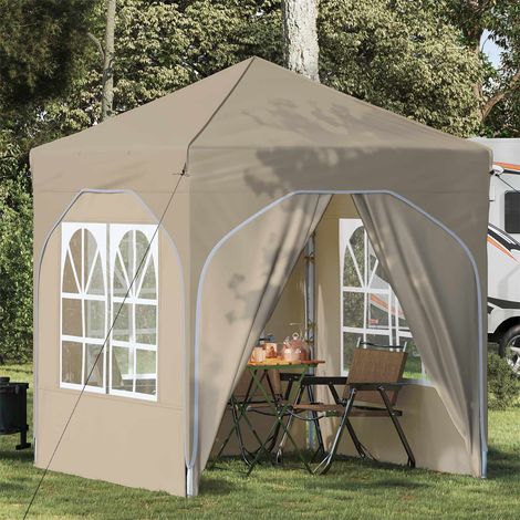 vidaXL Tenda per feste a pop-up 192 x 192 x 245 cm Crema (1/5)