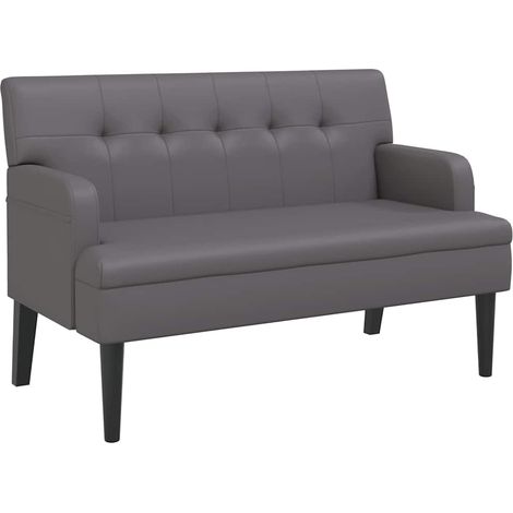 vidaXL Banco con respaldo cuero sintético gris 112x65,5x75 cm (1/2)
