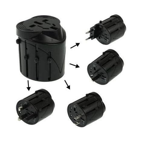 Adaptateur de prise tout en, 2 USB ports and a Type-C port
