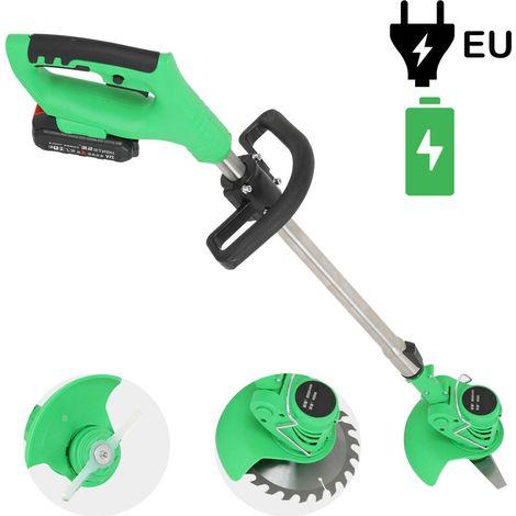 VURAHOME - Tondeuse à gazon électrique coupe-herbe 21V 3000mAh Lithium-Ion sans fil Kit de débroussailleuse pour élagage outils de jardin prise UE avec recharge de lame de remplacement avec adaptateur (1/5)