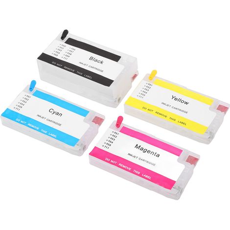 Lot de 4 cartouches d'encre, 4 couleurs, grande capacité, impression fluide et nette, remplacement des pigments. (1/5)