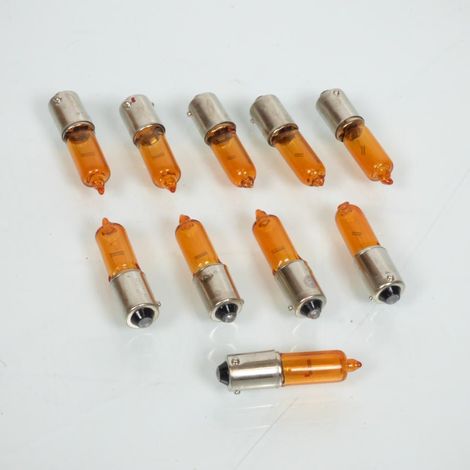 10 Ampoule BAY9s mini long 12V 21W lampe de clignotant orange (1/4)