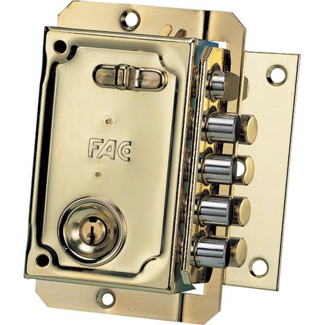 Cerradura Seguridad Sobreponer  144X90Mm 11023 Dorado Picaporte/4Pasadores Derecha Fac (1/8)