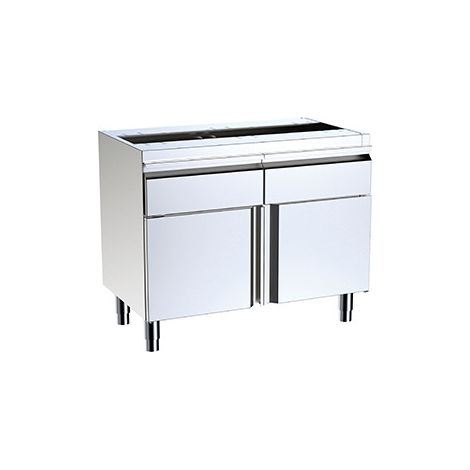Meuble Sans Plan de Travail avec Portes Battantes et Tiroirs Profondeur 600mm - Distform