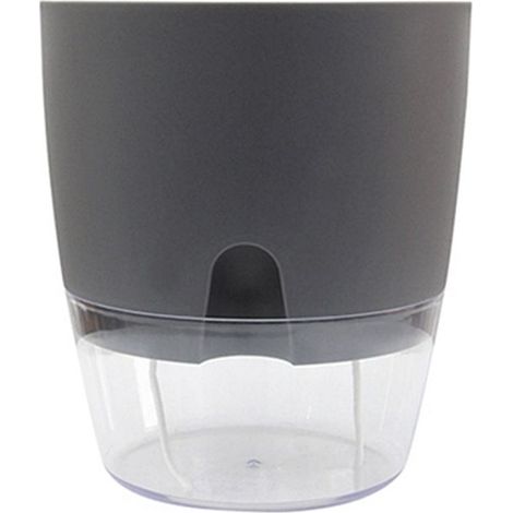 Pot de Fleurs Résine Auto-Hydratant – Conteneur Transparent Gris Blanc, Trois Tailles Disponibles (15.3x15.3x18.2cm, 10.5x10.5x13.8cm, 8.2x8.2x11.3cm), 1 Pot par Paquet (1/5)
