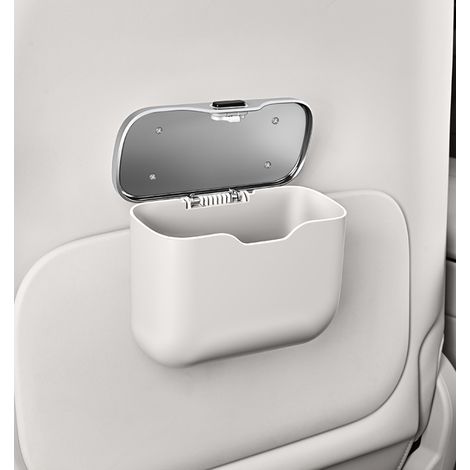 Cubo de basura para coche, contenedor de residuos para vehículos – Mini cubo de basura impermeable para coches, camiones y todoterrenos – Accesorio esencial para el almacenamiento en el coche (negro)