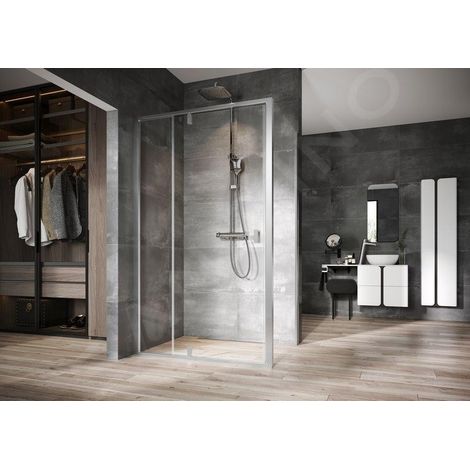 Ravak Nexty - Paroi latérale fixe 80 cm, verre satiné/clair 90O40U00Z1 (1/2)