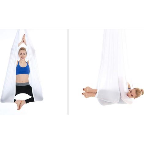 Yoga aérien Elasticity Hamac Yoga intérieur Anti-gravité en Soie, sans nœuds, Contient des Boucles et Une Corde testées et certifiées - 16- (1/5)