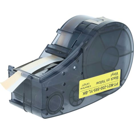 vhbw 1x Label Tape compatible with Brady M210, M210-LAB, M211 Label Printer 6.35 mm, Black on Yellow, Vinyl (1/4)
