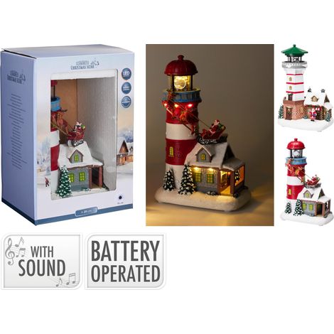 Torre luminosa natalizia con Babbo Natale 19,5 x 13,4 x 28,7 cm PERAGA CHRISTMAS