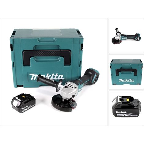 Makita DGA 517 T1J Akku Winkelschleifer 18 V 125 mm Brushless + 1x Akku 5,0 Ah + Makpac - ohne Ladegerät